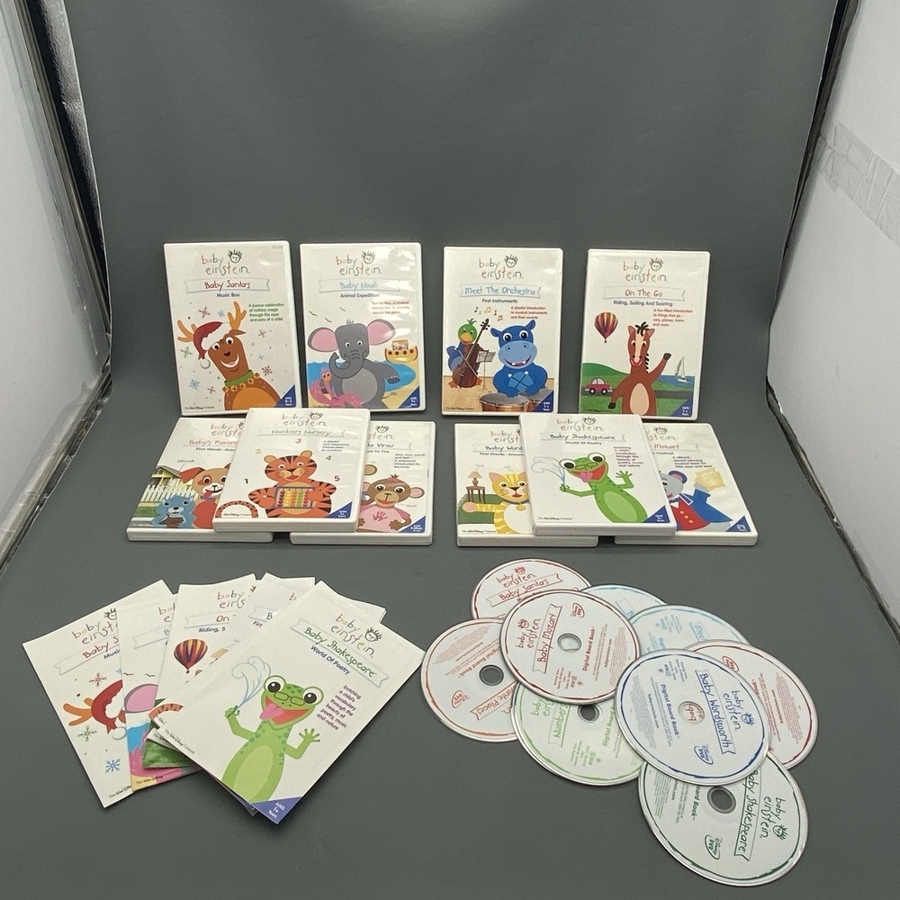 Lot of 10 Disney Baby Einstein DVDs Educational Videos Lot~ Preowned Excellent!